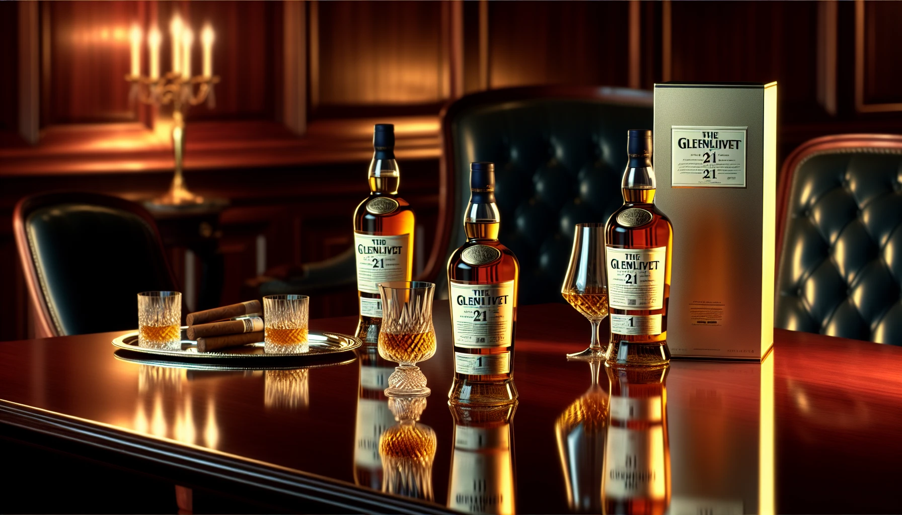 A luxurious setting with The Glenlivet 21 Year Old as the centerpiece